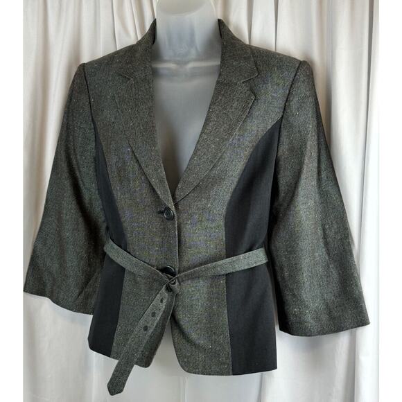 The Limited Collection Two-Toned Tweed Belted Blazer, Gray Multi, Sz: M, 61-18 - Picture 1 of 16